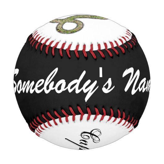 Capricorn Zodiac Symbol Element von Kenneth Yoncic Baseball (Rückseite)