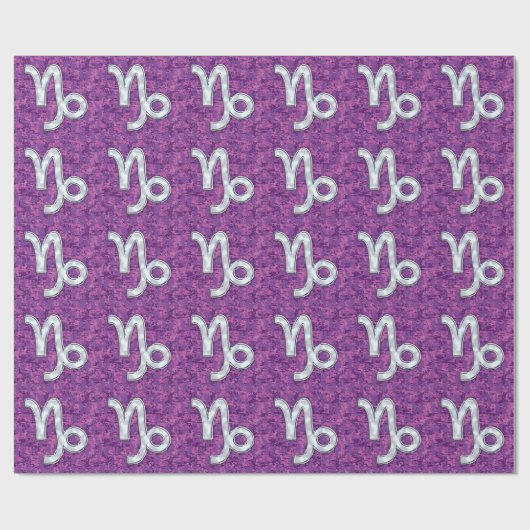 Capricorn Zodiac Symbol Fuchsia Digital Camouflage Geschenkpapier (Flach)