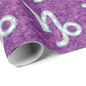Capricorn Zodiac Symbol Fuchsia Digital Camouflage Geschenkpapier (Rolleneckpunkt)