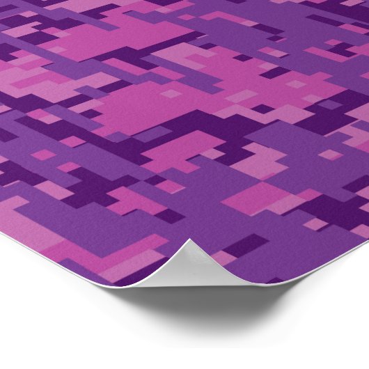 Capricorn Zodiac Symbol Fuchsia Digital Camouflage Poster (Ecke)
