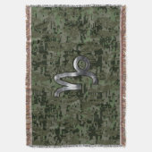 Capricorn Zodiac Symbol Green Digital Camouflage Decke (Vorderseite Vertikal)