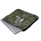 Capricorn Zodiac Symbol Green Digital Camouflage Laptopschutzhülle (Vorne Knopf)