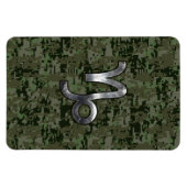 Capricorn Zodiac Symbol Green Digital Camouflage Magnet (Horizontal)
