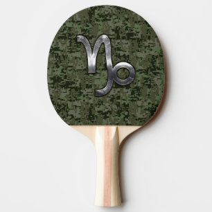 Capricorn Zodiac Symbol Green Digital Camouflage Tischtennis Schläger