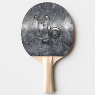 Capricorn Zodiac Symbol Grunge Distressed Style Tischtennis Schläger