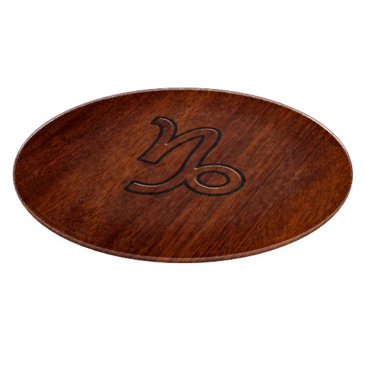Capricorn Zodiac-Symbol im Mahagoni-Holzstil Schneidebrett (Ecke)