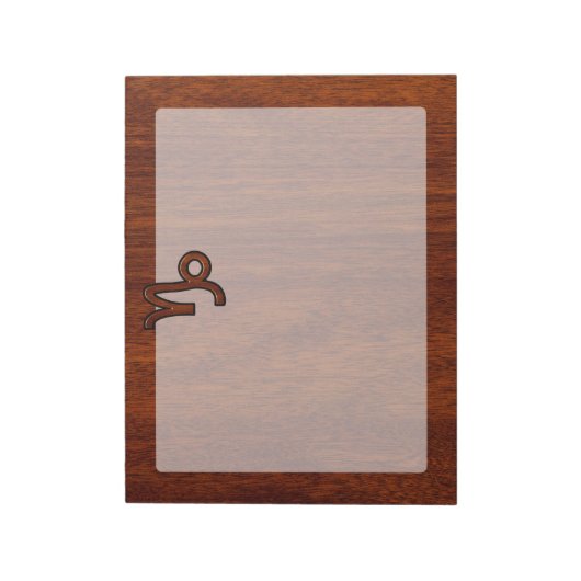 Capricorn Zodiac Symbol in Mahogany Brown Notizblock (Rotiert)