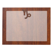 Capricorn Zodiac Symbol in Mahogany Brown Notizblock (Vorderseite)