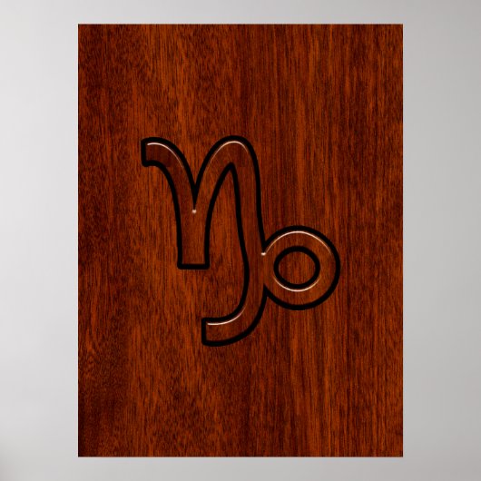 Capricorn Zodiac Symbol in Mahogany Brown Poster (Vorne)