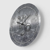 Capricorn Zodiac Symbol Industrial Style Große Wanduhr (Winkel)