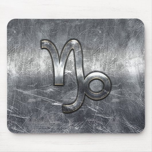 Capricorn Zodiac Symbol Industrial Style Mousepad (Vorne)