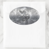 Capricorn Zodiac Symbol Industrial Style Ovaler Aufkleber (Tasche)