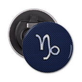 Capricorn Zodiac Symbol Navy Blue Carbon Fibre Flaschenöffner (Vorderseite)
