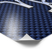 Capricorn Zodiac Symbol Navy Blue Carbon Fibre Fotodruck (Ecke)