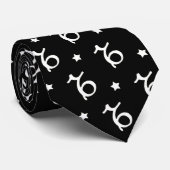 Capricorn Zodiac Symbol Schwarz-Weiß Krawatte (Gerollt)