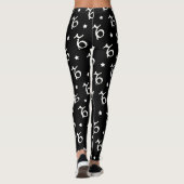 Capricorn Zodiac Symbol und Sternmuster Leggings (Rückseite)