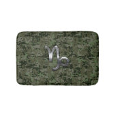Capricorn Zodiac Symbol Woodland Camouflage Badematte (Vorderseite)