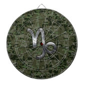 Capricorn Zodiac Symbol Woodland Camouflage Dartscheibe (vorne)