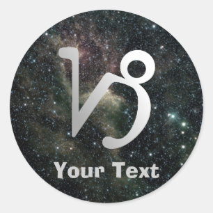 Capricorn Zodiac Universe Name Gift Tag Buchzeiche Runder Aufkleber