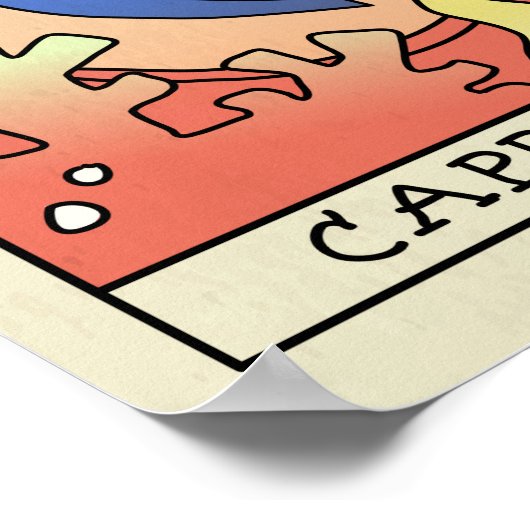 Capricorn Zodiac Unterschreiben Abstrakte Kunst Vi Poster (Ecke)