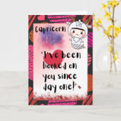 Capricorn Zodiac Valentines Personalisierte Karte (Gelbe Blume)