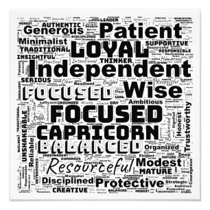 Capricorn Zodiac Word Cloud Inspiration Fotodruck