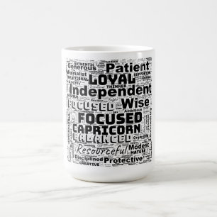 Capricorn Zodiac Word Cloud Inspiration Kaffeetasse