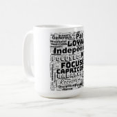 Capricorn Zodiac Word Cloud Inspiration Kaffeetasse (Vorderseite Links)
