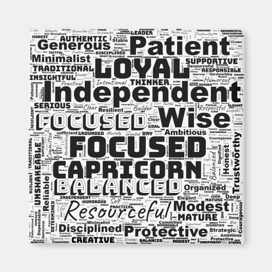 Capricorn Zodiac Word Cloud Inspiration Magnet (Vorne)