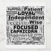 Capricorn Zodiac Word Cloud Inspiration Weinetikett (Einzelnes Label)