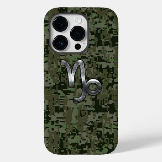 Capricorn Zodiac Zeichen auf Olivgrün Camouflage Case-Mate iPhone Hülle (Rückseite)