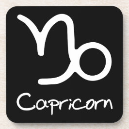 Capricorn Zodiac-Zeichen auf schwarzem Hintergrund Getränkeuntersetzer