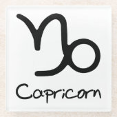 Capricorn Zodiac Zeichen auf weißem Hintergrund Glasuntersetzer (Vorderseite)