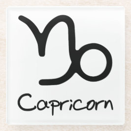Capricorn Zodiac Zeichen auf weißem Hintergrund Glasuntersetzer