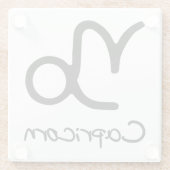 Capricorn Zodiac Zeichen auf weißem Hintergrund Glasuntersetzer (Rückseite)