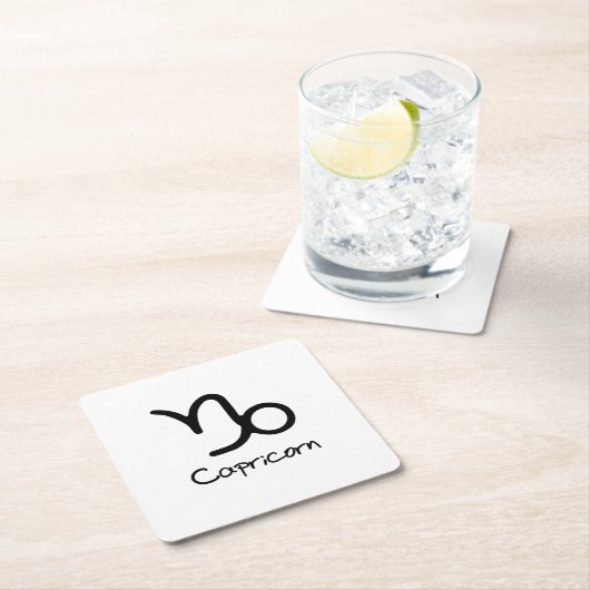 Capricorn Zodiac Zeichen auf weißem Hintergrund Rechteckiger Pappuntersetzer (Vor Ort)