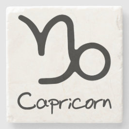 Capricorn Zodiac Zeichen auf weißem Hintergrund Steinuntersetzer