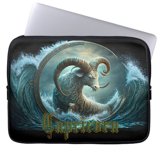 Capricorn-Zodiac-Zeichen Laptopschutzhülle (Vorderseite)