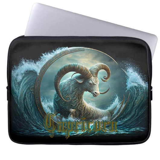 Capricorn-Zodiac-Zeichen Laptopschutzhülle (Vorderseite)