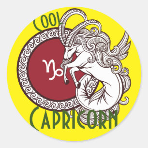 Capricorn zodiac-Zeichen personalisiert Runder Aufkleber