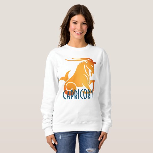 Capricorn zodiac-Zeichen personalisiert Sweatshirt (Vorne ganz)