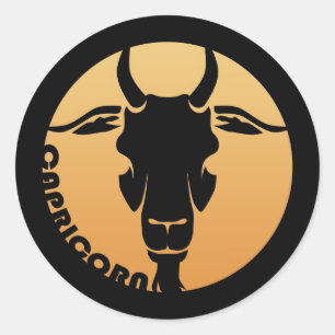 Capricorn-Zodiac-Zeichen Runder Aufkleber