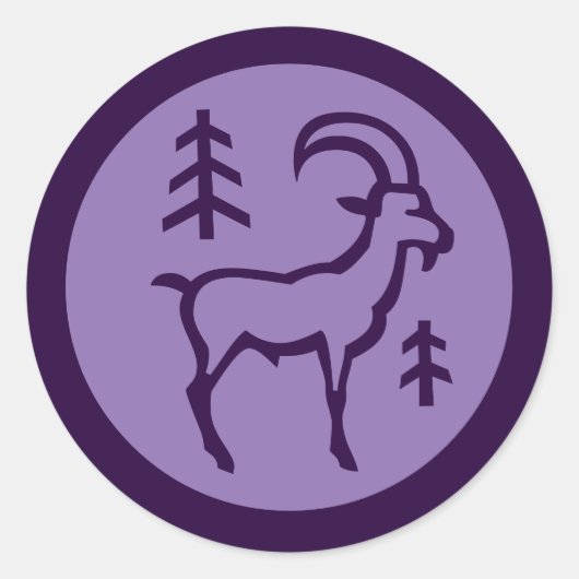 Capricorn-Zodiac-Zeichen Runder Aufkleber (Vorderseite)