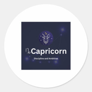 Capricorn-Zodiac-Zeichen Runder Aufkleber