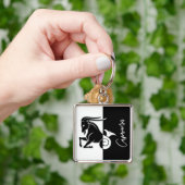 Capricorn-Zodiac-Zeichen, Schwarz-Weiß-Schlüsselan Schlüsselanhänger (Hand)