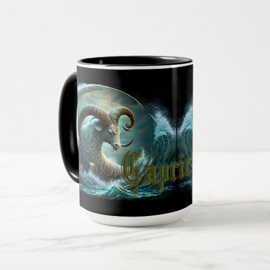 Capricorn-Zodiac-Zeichen Tasse (Vorderseite Links)