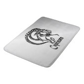 Capricorn Zodiac Zeichen und Symbol Silber Badematte (Schrägansicht)