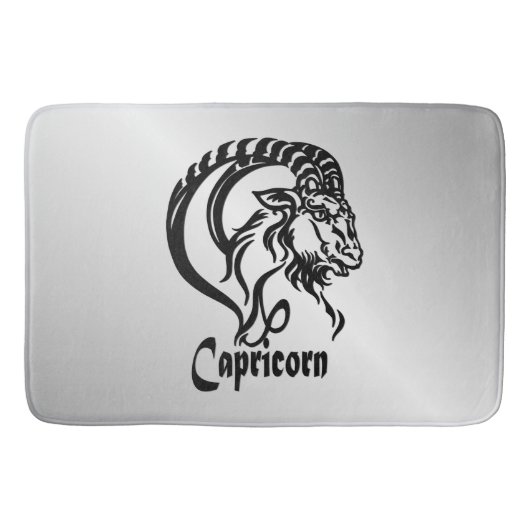 Capricorn Zodiac Zeichen und Symbol Silber Badematte (Vorderseite)