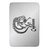 Capricorn Zodiac Zeichen und Symbol Silber Badematte (Vorderseite Vertikal)