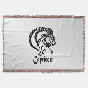 Capricorn Zodiac Zeichen und Symbol Silber Decke